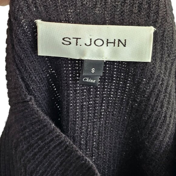 ST John Black Cashmere High Neck Sweater Sz S - Picture 7 of 11